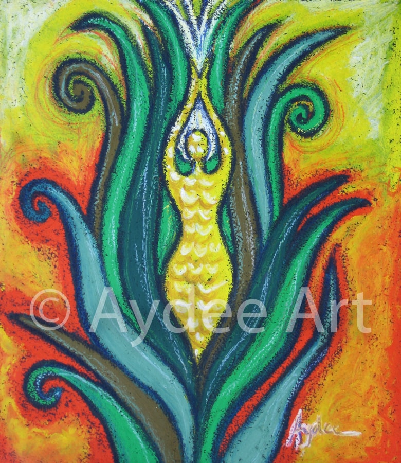 Abstract Colorful Flower Spiral — painting by Aydee Lopez Martinez